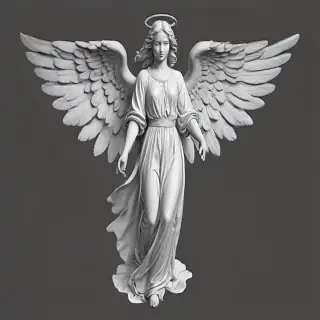 angel clip art black and white