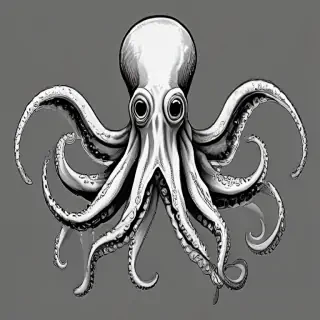 octopus clip art black and white