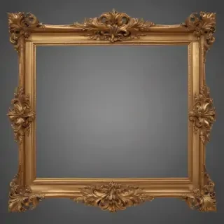 rectangle golden frame png