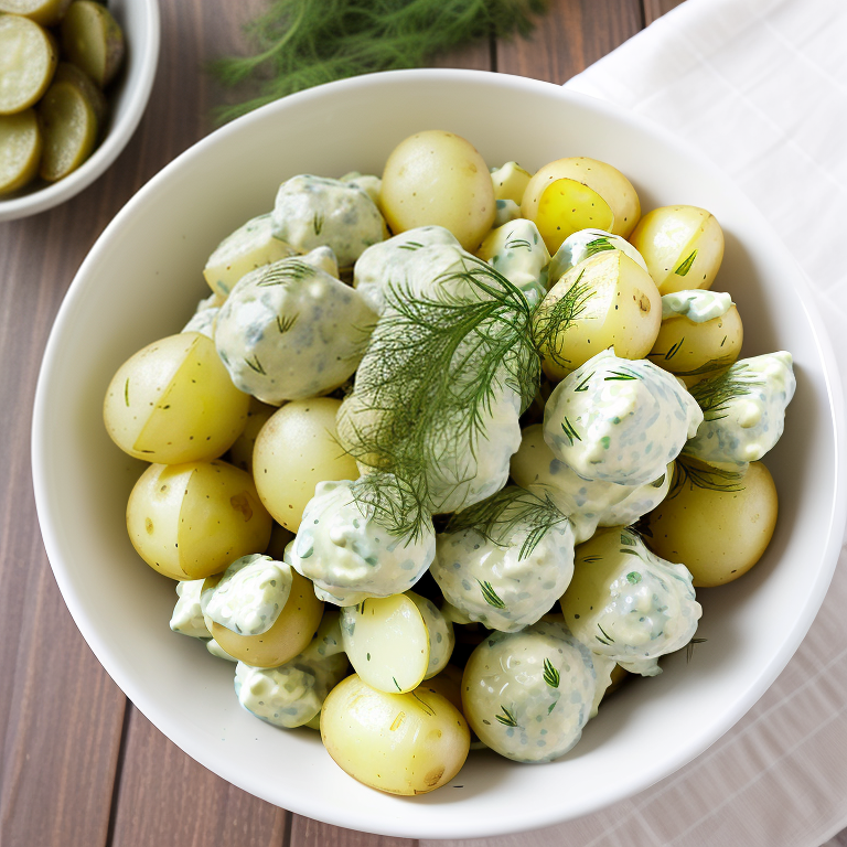 potato salad with dill pickles