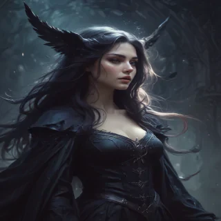 beautiful dark witch fantasy art