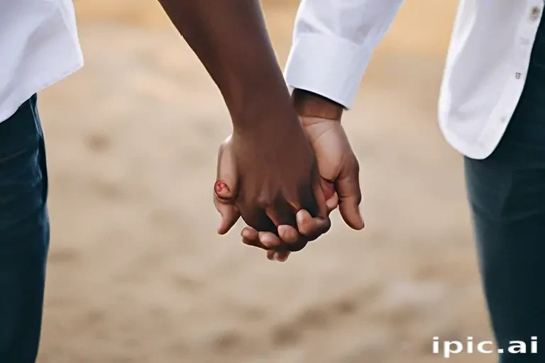 black couple holding hands