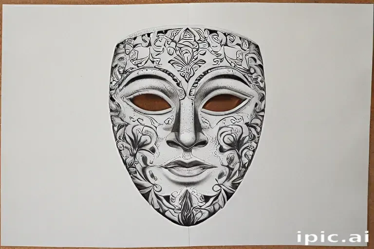 drawing of a mask
