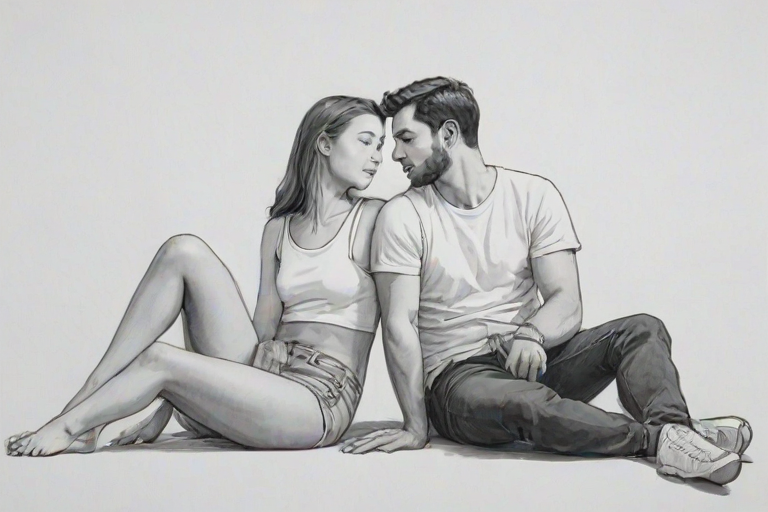 couple drawing poses