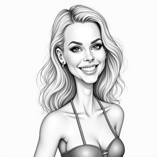 britney spears caricature. A pencil-drawn caricature of the actress britney spears