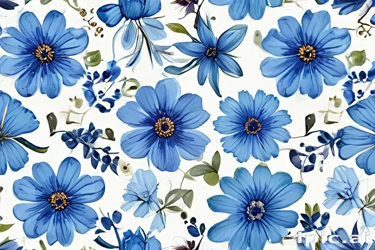 blue flowers clipart