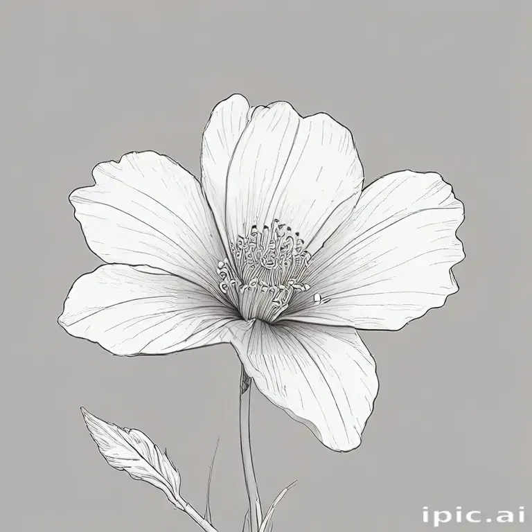 simple flower line art