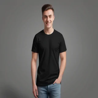 black t-shirt mockup