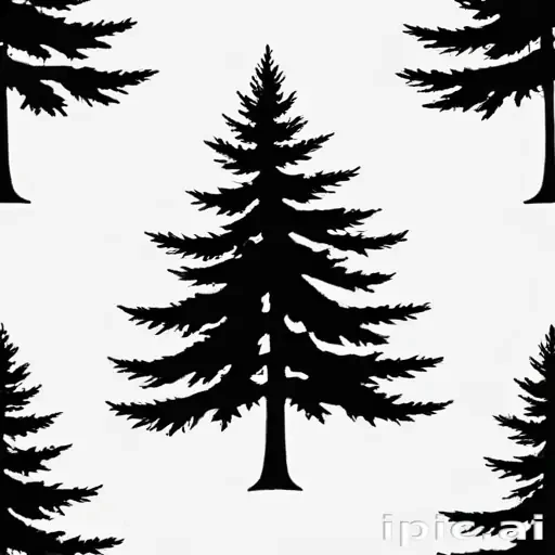 pine tree clip art black and white