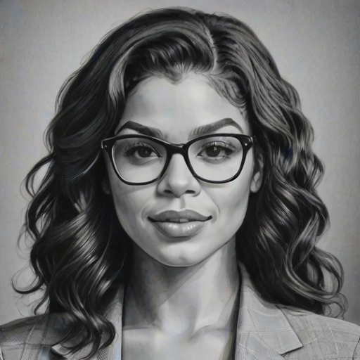Comely Jordin Sparks, pencil sketch, portrait of Exquisite woman 1923s in glasses, hair style beatnik, outline, clear lines, fine lines, 8k