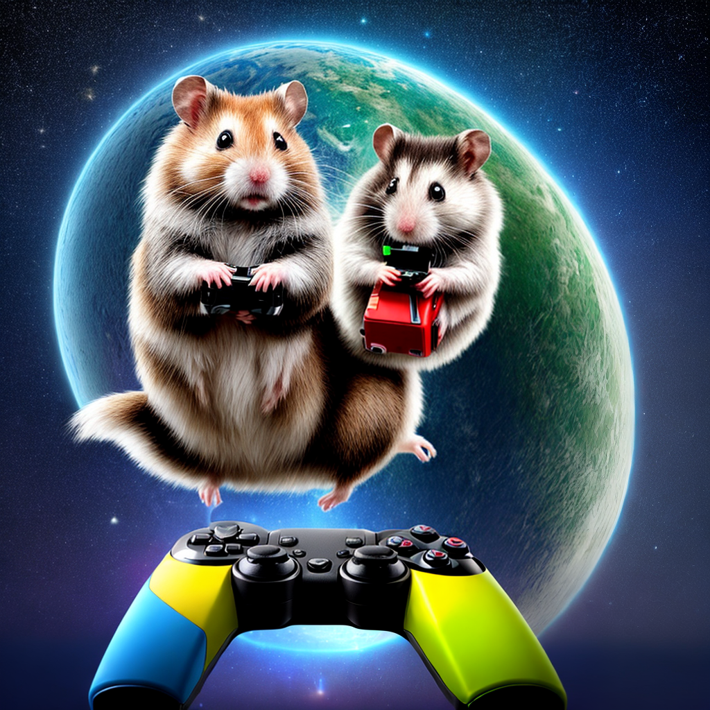 Free Ai Image Generator - High Quality and 100% Unique Images - iPic.Ai  Hamster With A Video Game Controller In His Hand, With A Universe Background