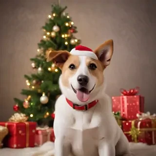 dog christmas background