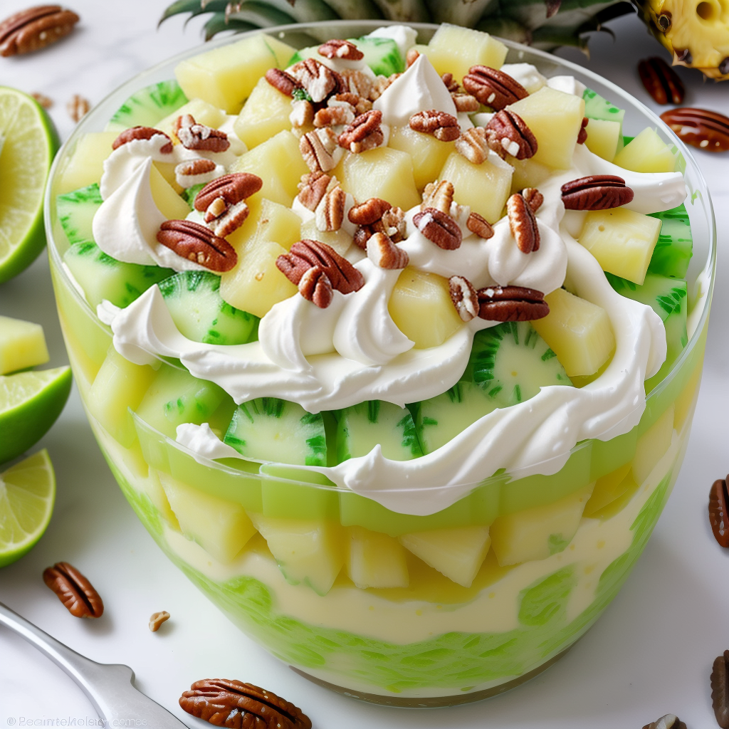 lime jello salad with cream cheese pineapple and pecans