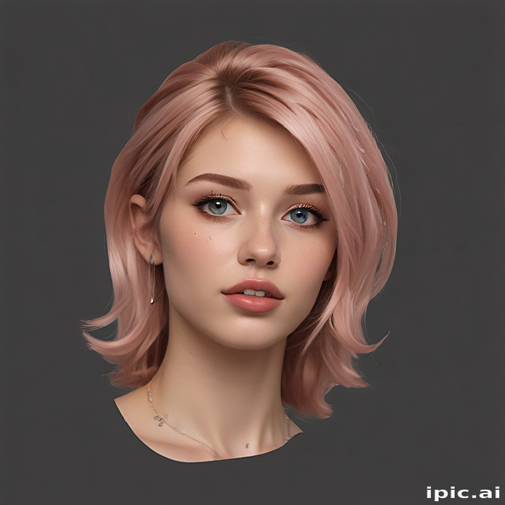 A Beautiful Portrait of a Young Woman with Soft Pink Hair and Striking ...