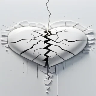 white broken heart