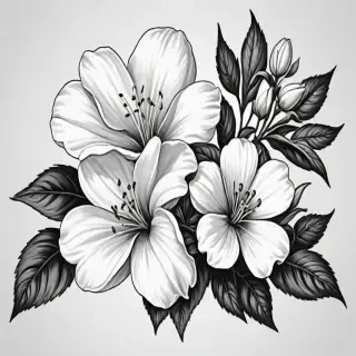 flower clip art black and white