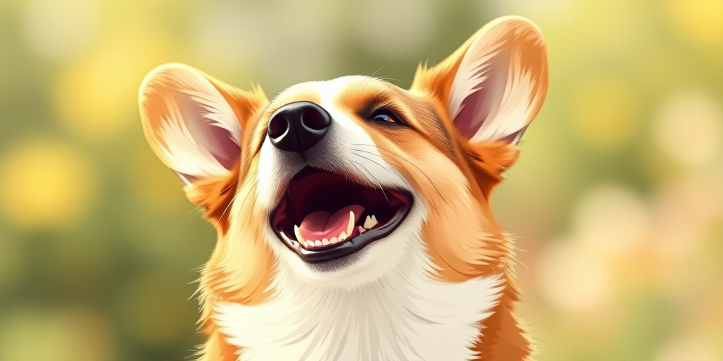 Generate a high-resolution illustration of a happy corgi with a joyful expression, use a 50mm lens at f/1.8 for a shallow depth of field, capture in natural light, and apply a vintage style for an artistic effect.