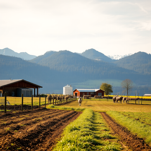 background of a farm