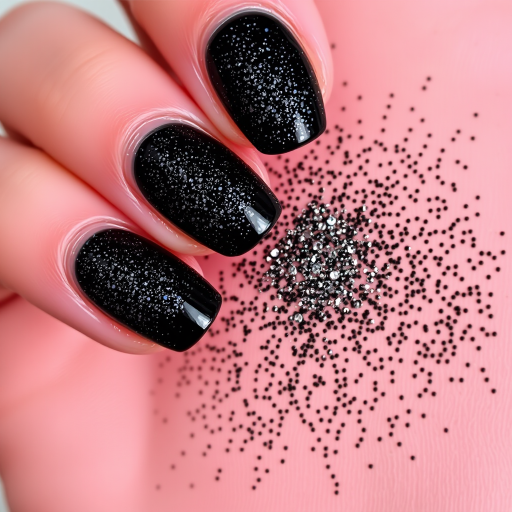 black with glitter