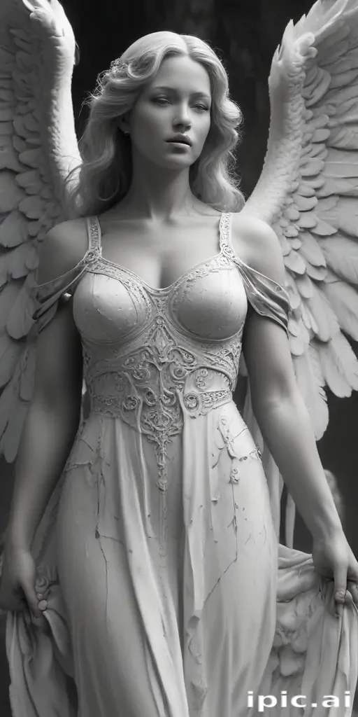 black and white angel