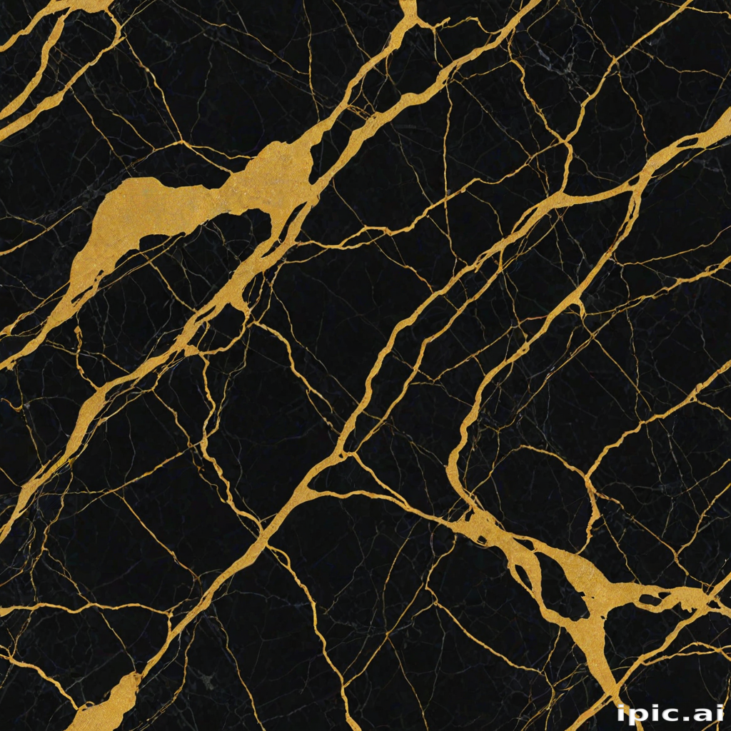 Elegant Black Marble with Striking Gold Veins for Luxurious Designs.