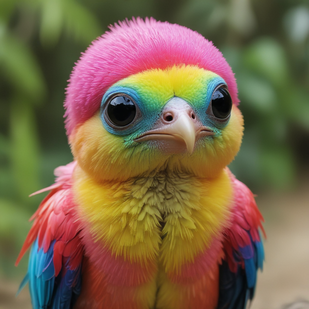 Colorfull alien bird cute and funny