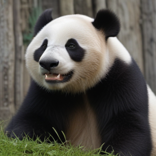 a realistic panda that has a really funny drunken face