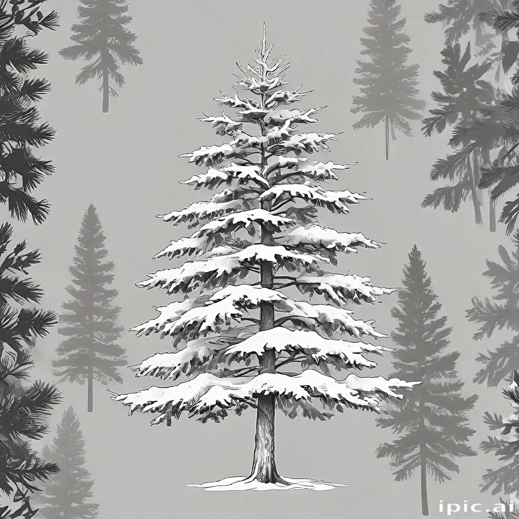 pine tree clip art black and white