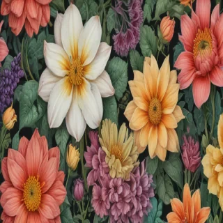 colored drawings of flowers