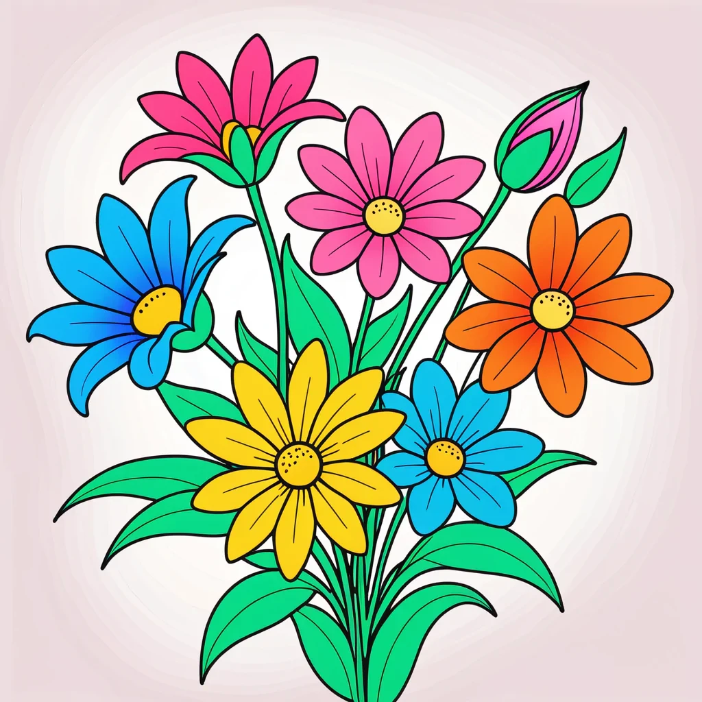 flowers to draw in color