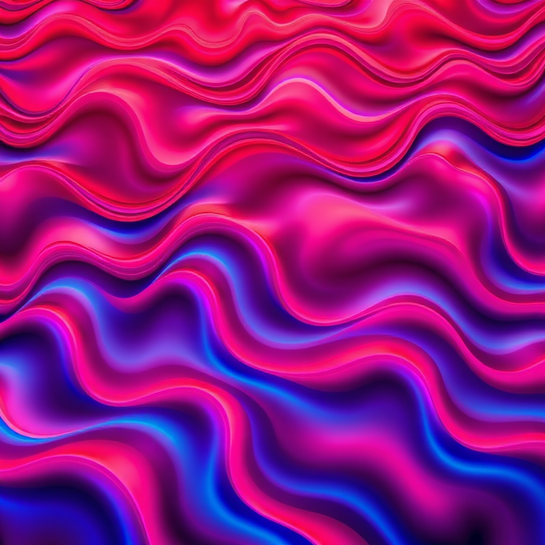 Create a vibrant abstract pattern of red and blue wavy lines flowing in a rhythmic pattern, using a high-resolution DSLR camera with a f/2.8 aperture, ISO 100, 50mm lens, shot from a slight low angle to enhance depth and detail.