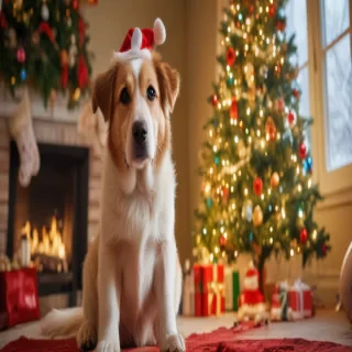 christmas dog wallpaper