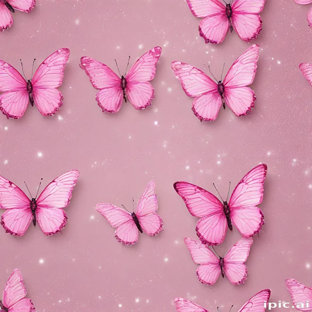 glitter pink butterfly wallpaper