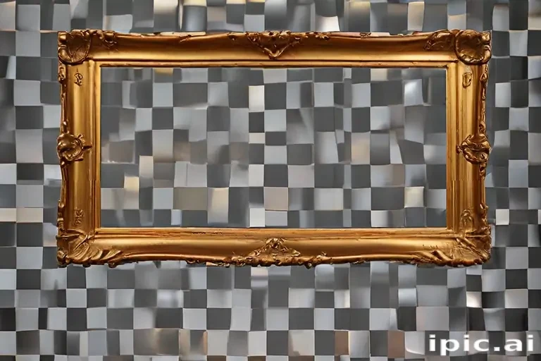 rectangle golden frame png