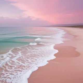 pastel pink beach wallpaper