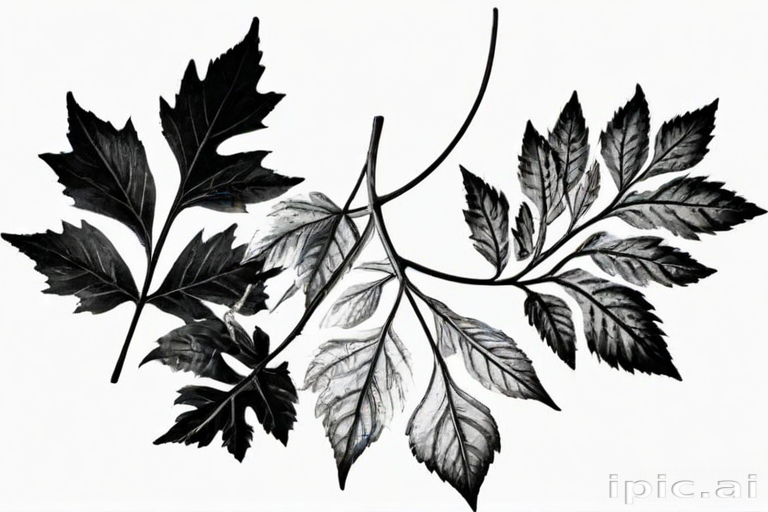 black and white clipart leaf