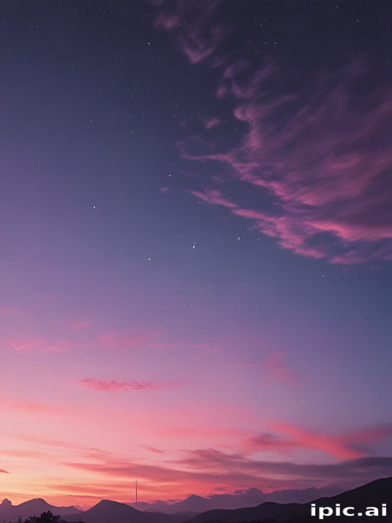 Stunning Twilight Sky with Vibrant Pink and Purple Cloud Patterns