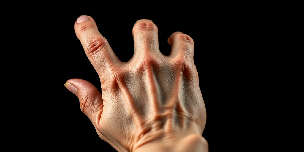 Create a highly detailed and realistic image of an aged human hand with prominent veins and wrinkles, set against a dark background, using a Canon EOS R5 camera, 85mm lens, f/1.8 aperture, ISO 200, and a softbox lighting setup for enhanced texture and shadows.