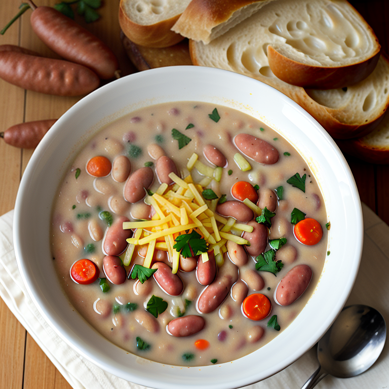 creamy bean soup with kielbasa