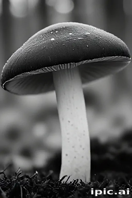 mushroom black and white