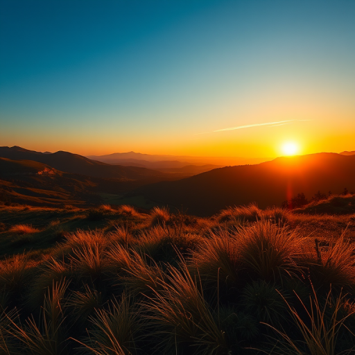 Capture a high-resolution landscape scene during golden hour with a Canon EOS R5, 24mm f/1.4 lens, ISO 100, f/8 aperture, 1/200 sec shutter speed, using a wide-angle view to emphasize depth and clarity while maintaining vibrant colors and fine detail.