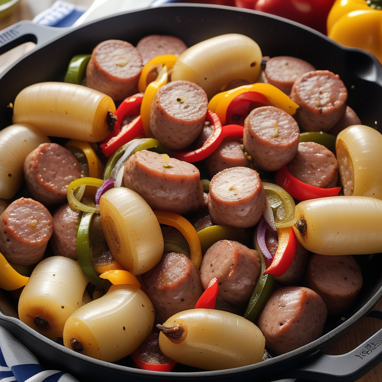 sausage potatoes onions and peppers