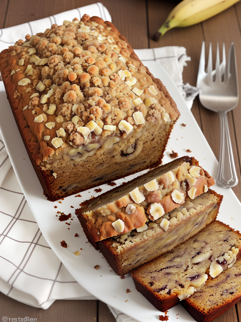 banana bread with streusel topping