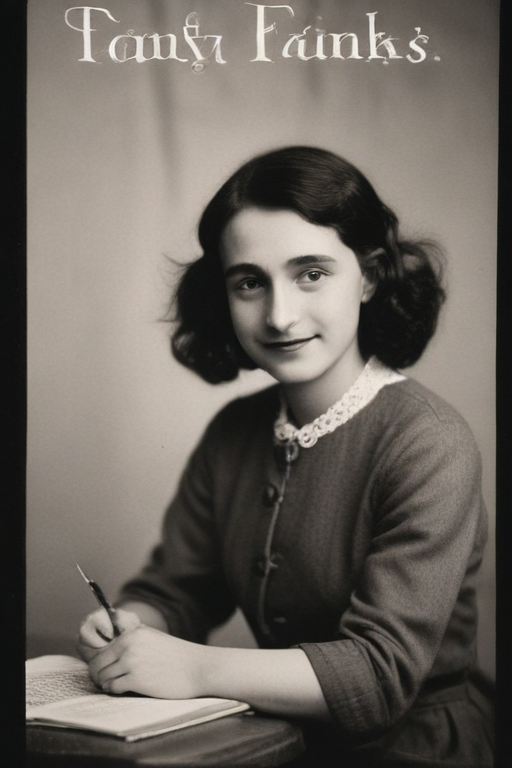 Anne Frank Poster Met Schrijver Titel Van Je Boek Illustartor Afbeelding Het Genre Pakkende