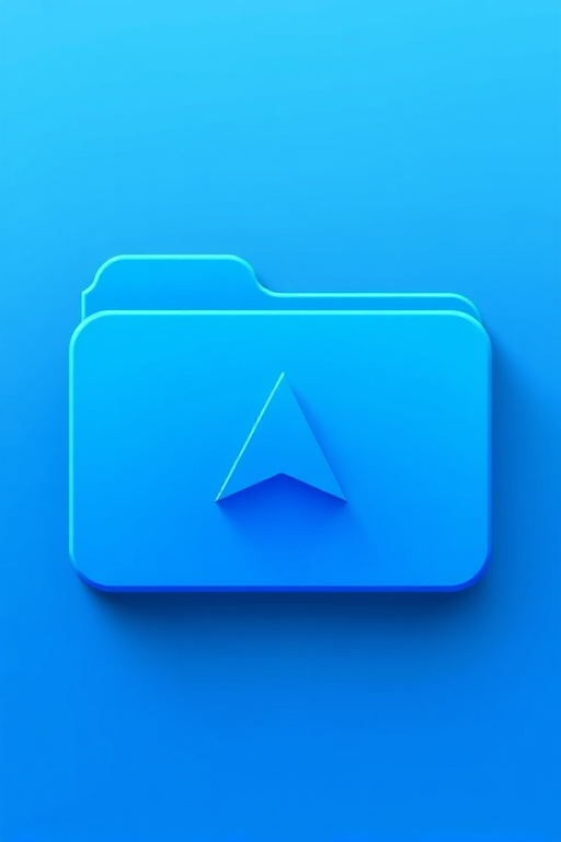 Create a high-resolution digital illustration of a blue folder icon, with a clean and modern design, using a digital camera with a 50mm lens at f/2.8, ISO 100, and a soft focus background.