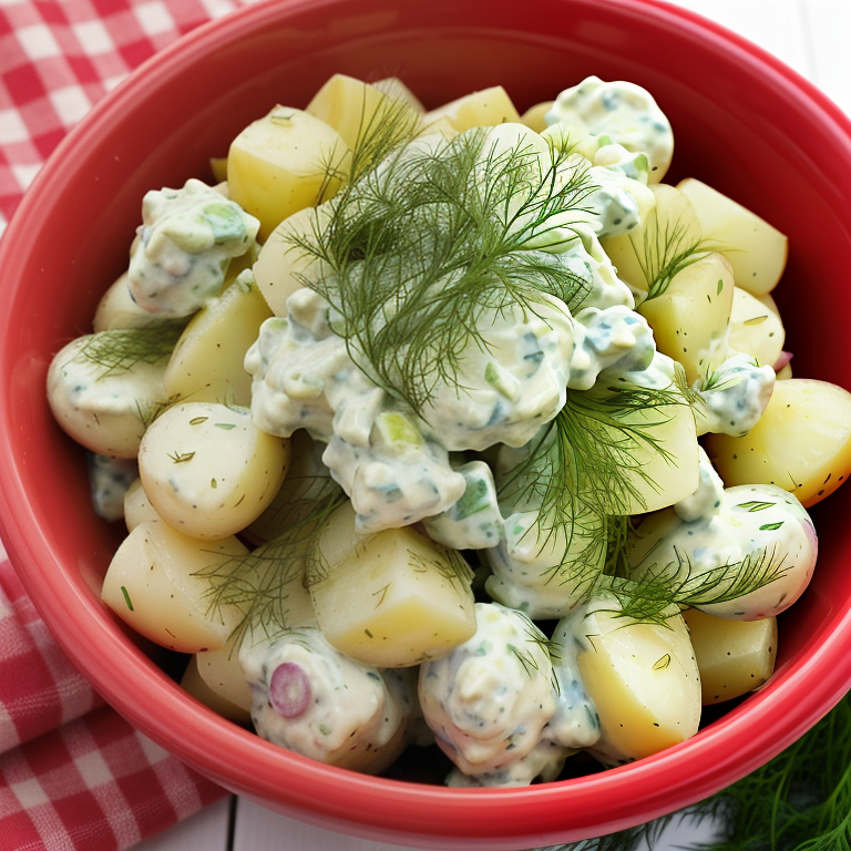 potato salad with dill pickles
