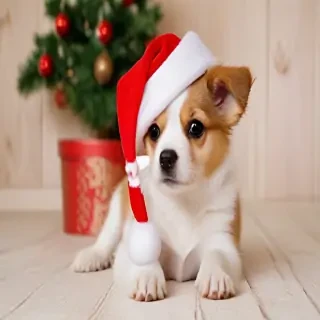 christmas dog wallpaper cute