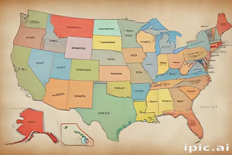 usa map with states