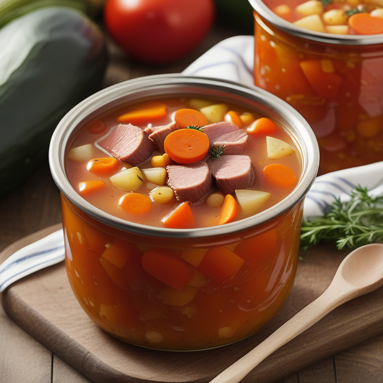 canning vegetable soup with meat