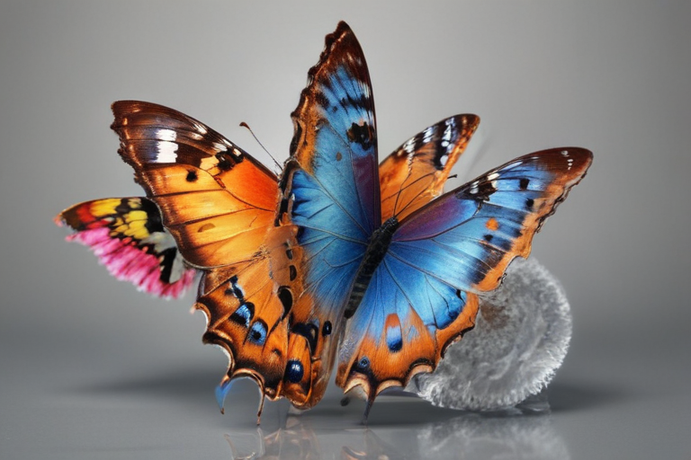 Vibrant Butterflies Displaying Stunning Colors Against a Soft Background